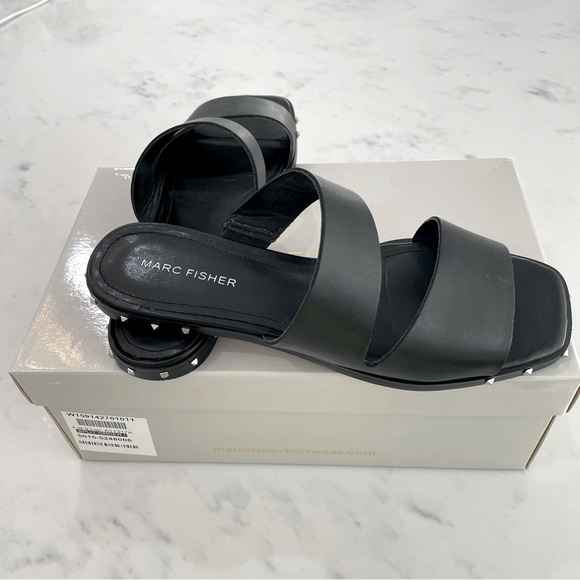 Marc Fisher Black Studded Sandals 7.5 - Picture 2 of 6